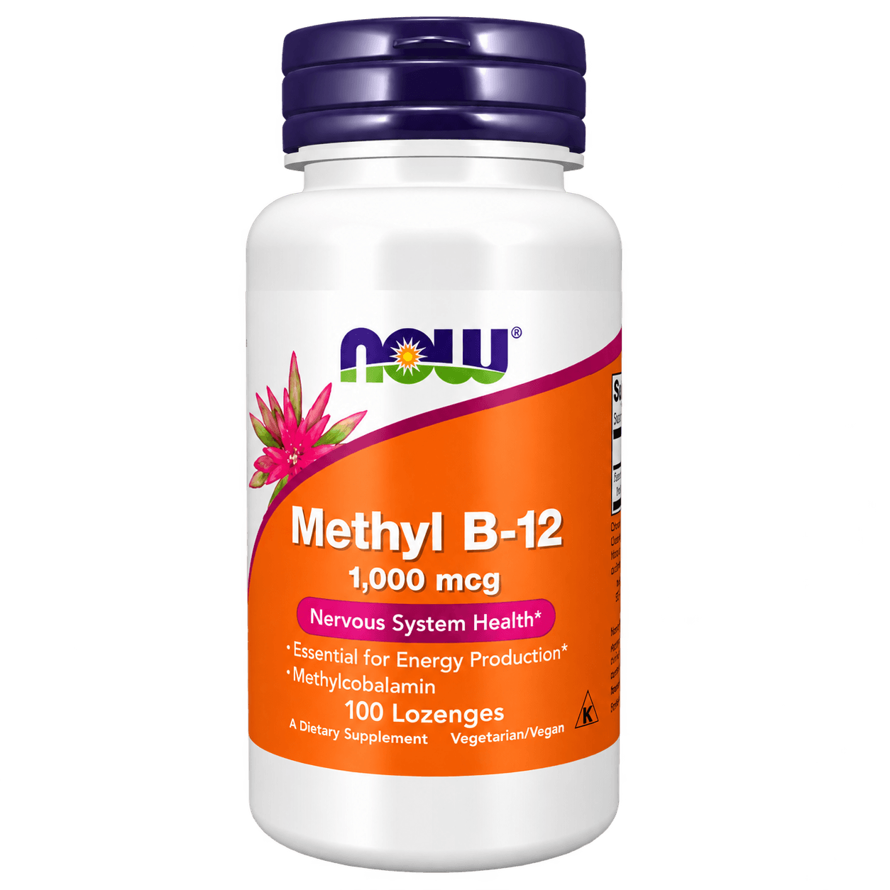 Vitamina B12 NOW, metilcobalamină 1000 µg, 100 comprimate