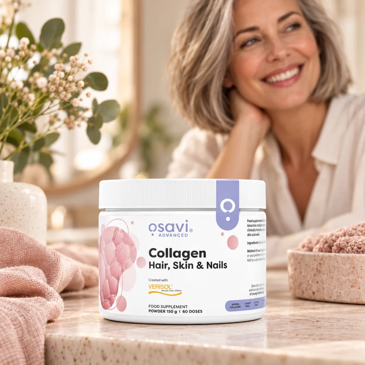 Colagen hidrolizat Osavi VERISOL, fără aromă, 150 g