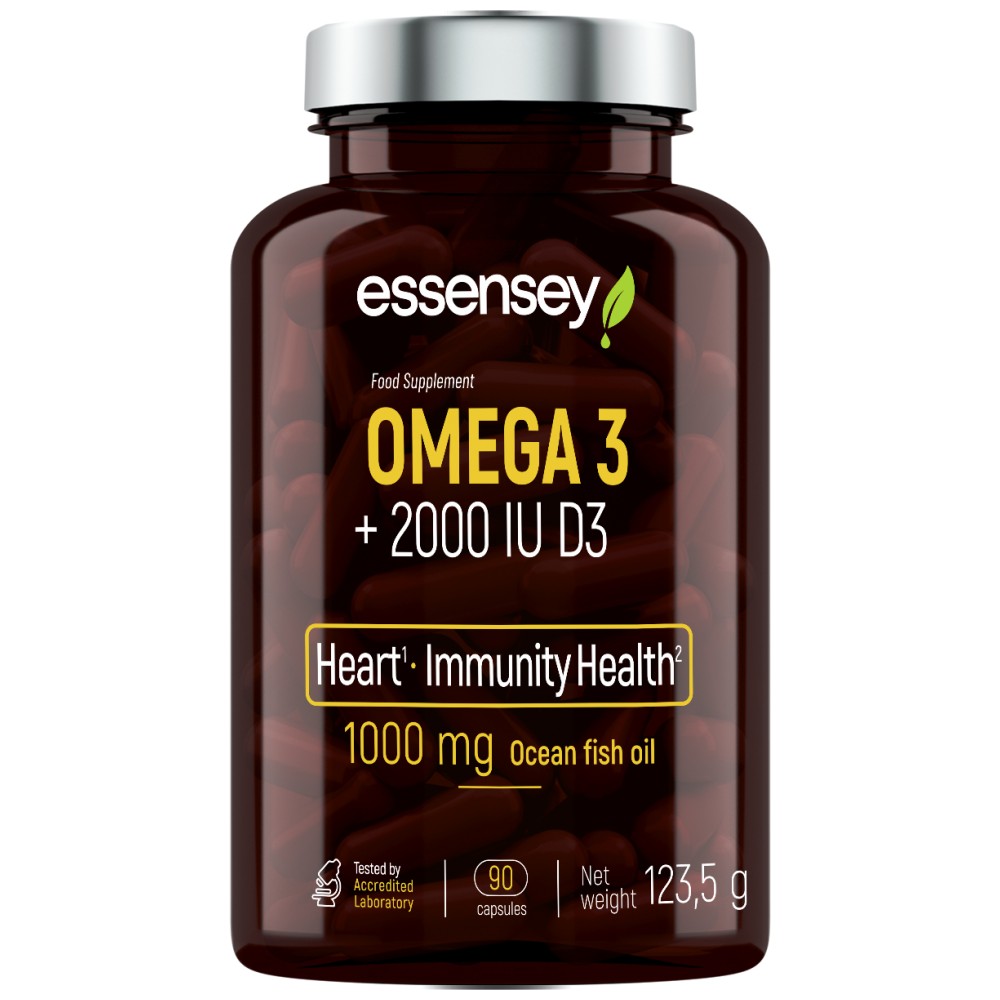 Omega 3 + vitamina D3 Essensey 2.000 UI, 90 capsule — fotografia produsului
