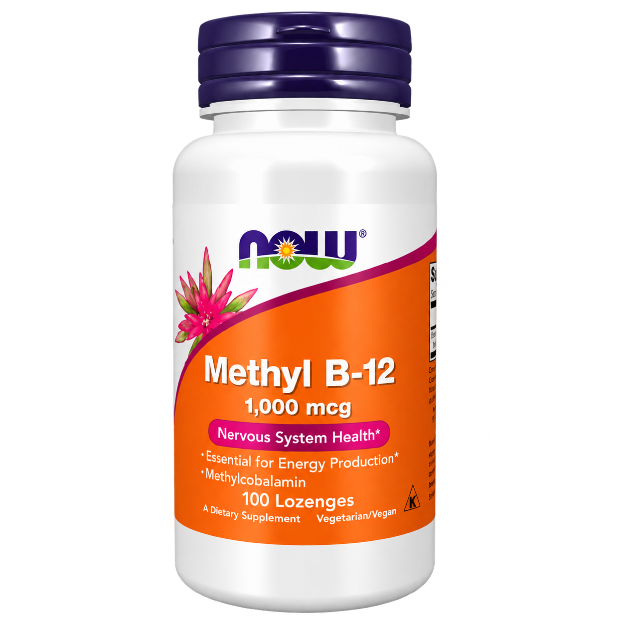 Vitamina B12 NOW, metilcobalamină 1000 µg, 100 comprimate